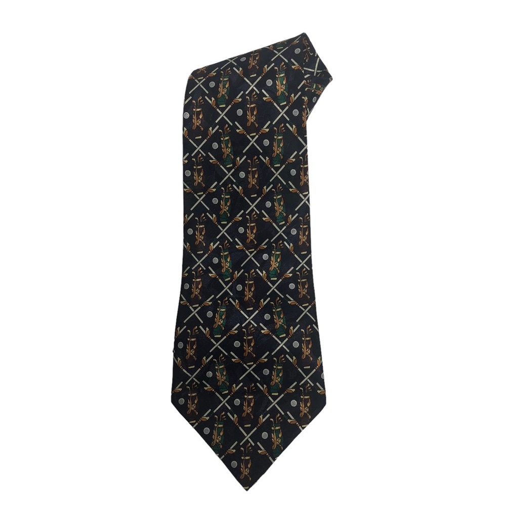 Designs by A. Rogers Golf Bag II Multicolored Golf Bag Print Polyester Tie
